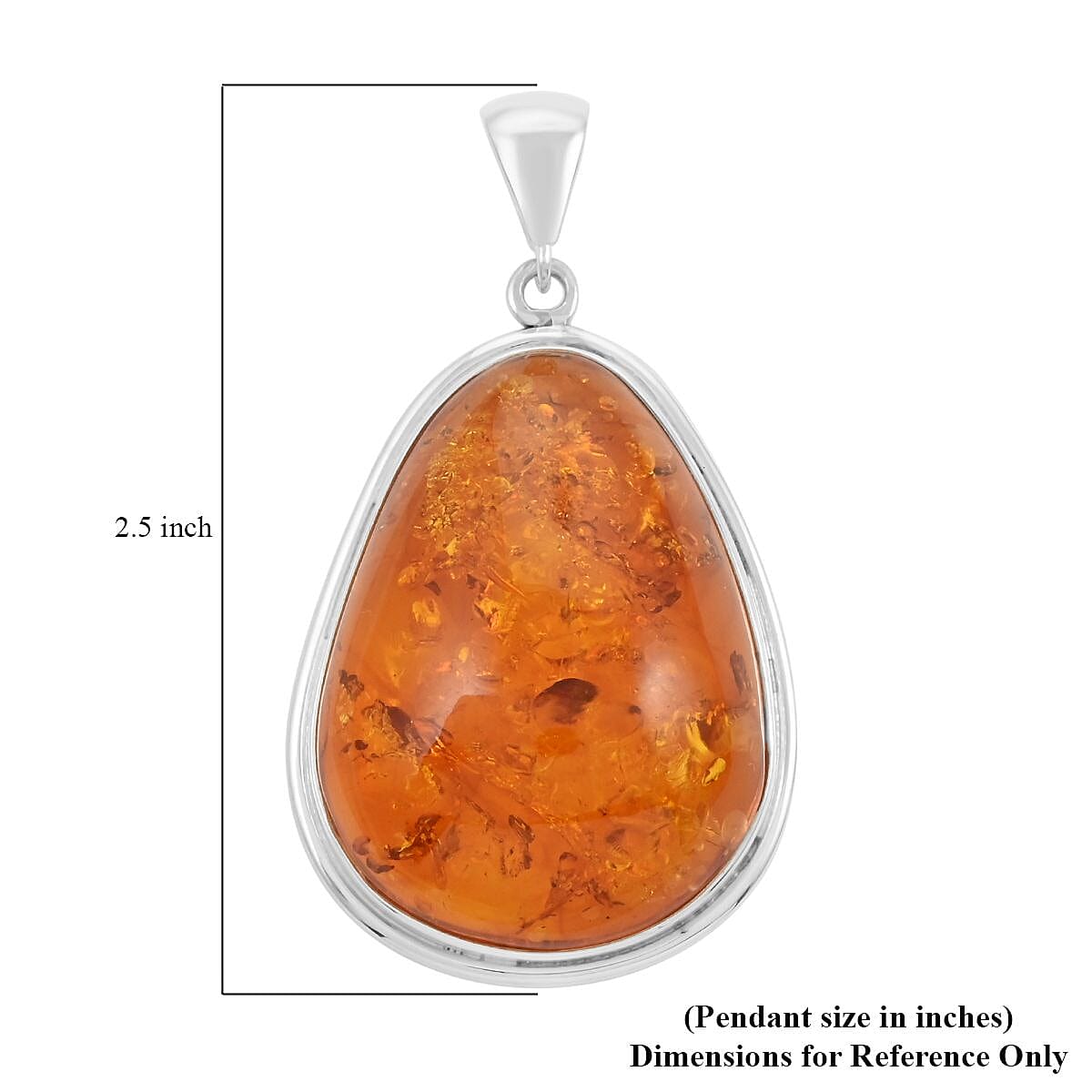 Baltic Amber Pendant in Sterling Silver 9 Grams image number 4
