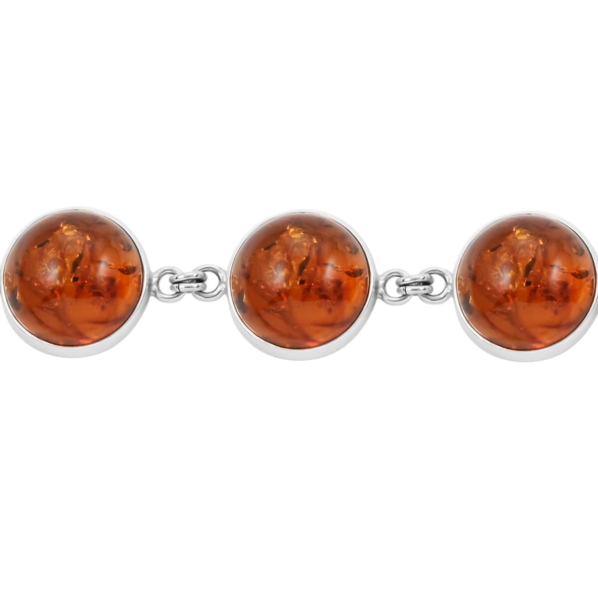 Baltic Amber Round Cab Bracelet in Sterling Silver (7.50 In) image number 2