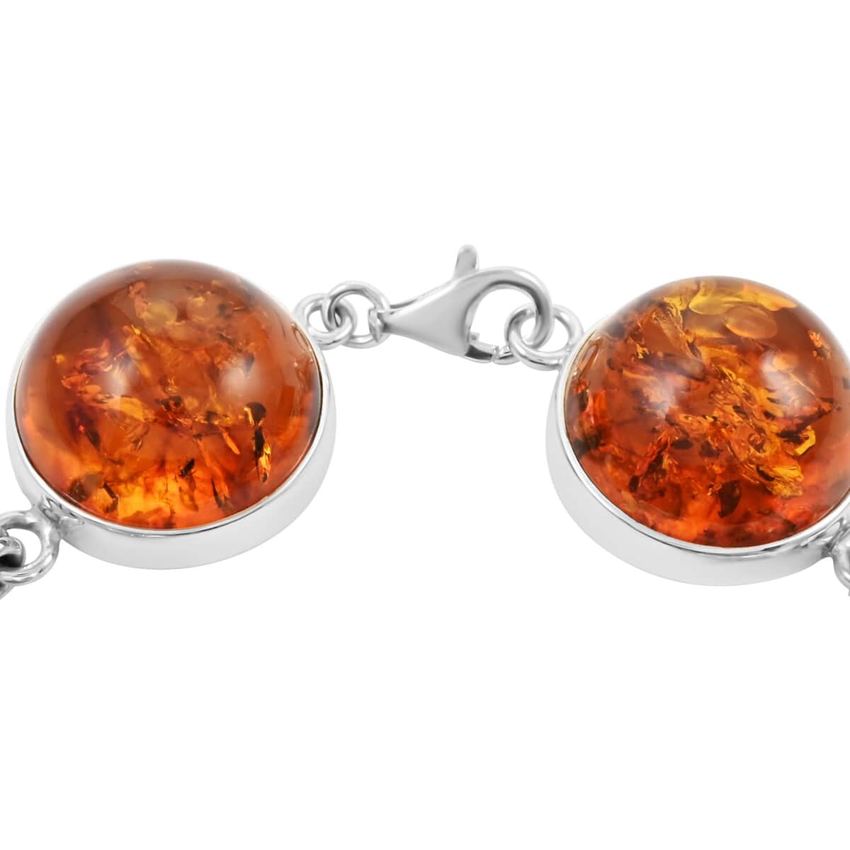 Baltic Amber Round Cab Bracelet in Sterling Silver (7.50 In) image number 3