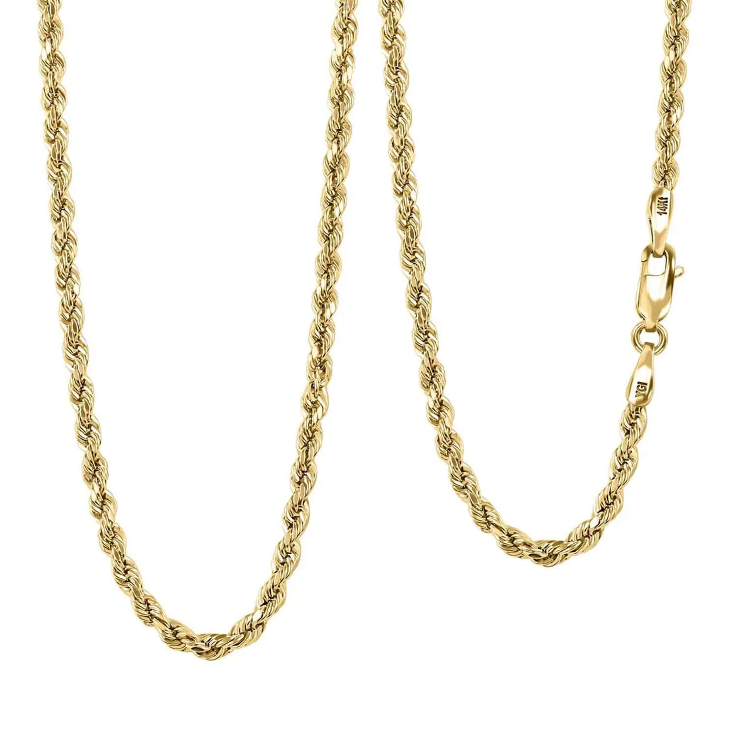 14k solid gold rope deals chain 20 inch