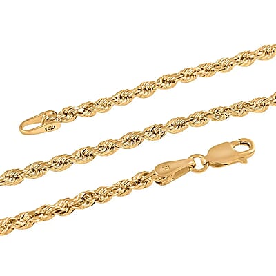 14K Yellow Gold Rope Chain Necklace, Rope Necklace, Gold Chain, Gold Necklace, 22 Inch Necklace, Gold Jewelry 3mm  5 Grams