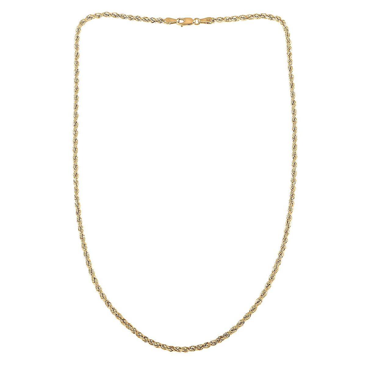 14K Yellow Gold 3mm Rope Necklace 24 Inches 5.9 Grams image number 5
