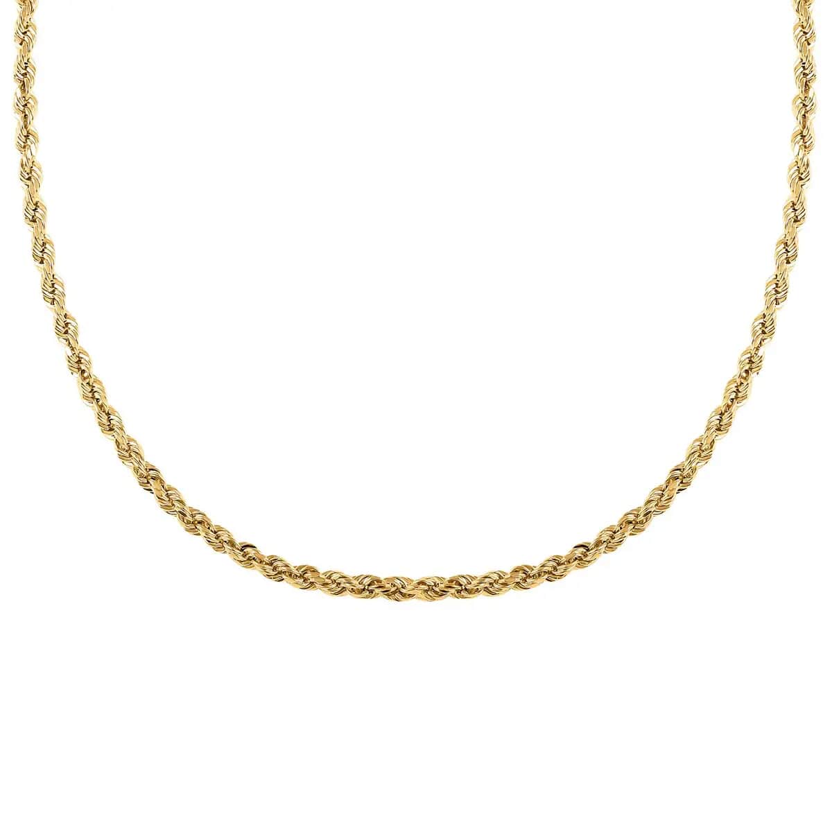 14K Yellow Gold Rope Chain Necklace,  24 Inch Rope Chain, Gold Rope Necklace, Gold Gifts 4mm 8.60 Grams image number 4