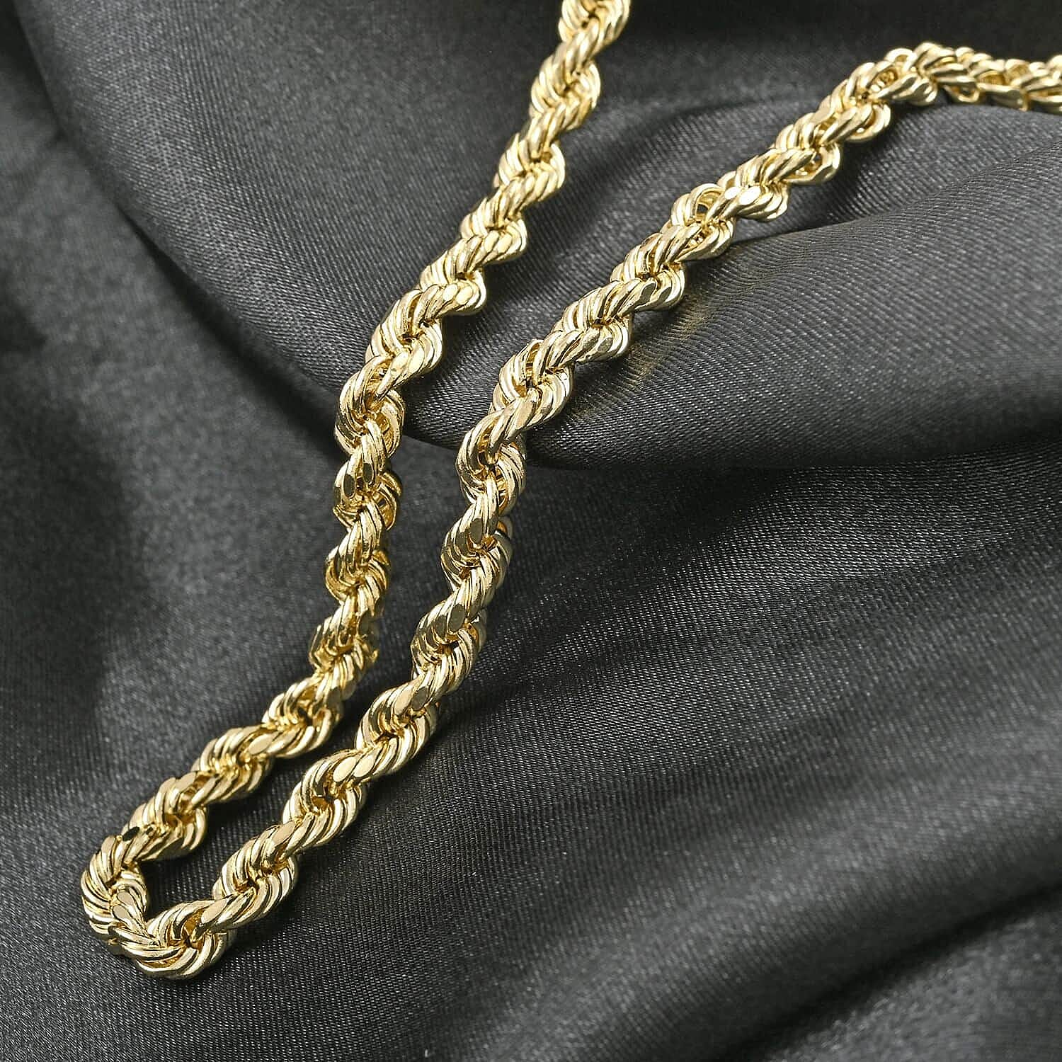 14K Yellow Gold Rope Chain Necklace, 14K Yellow Gold Necklace, Rope Chain, 24 Inches Chain Necklace, Gold Jewelry 13.10 Grams