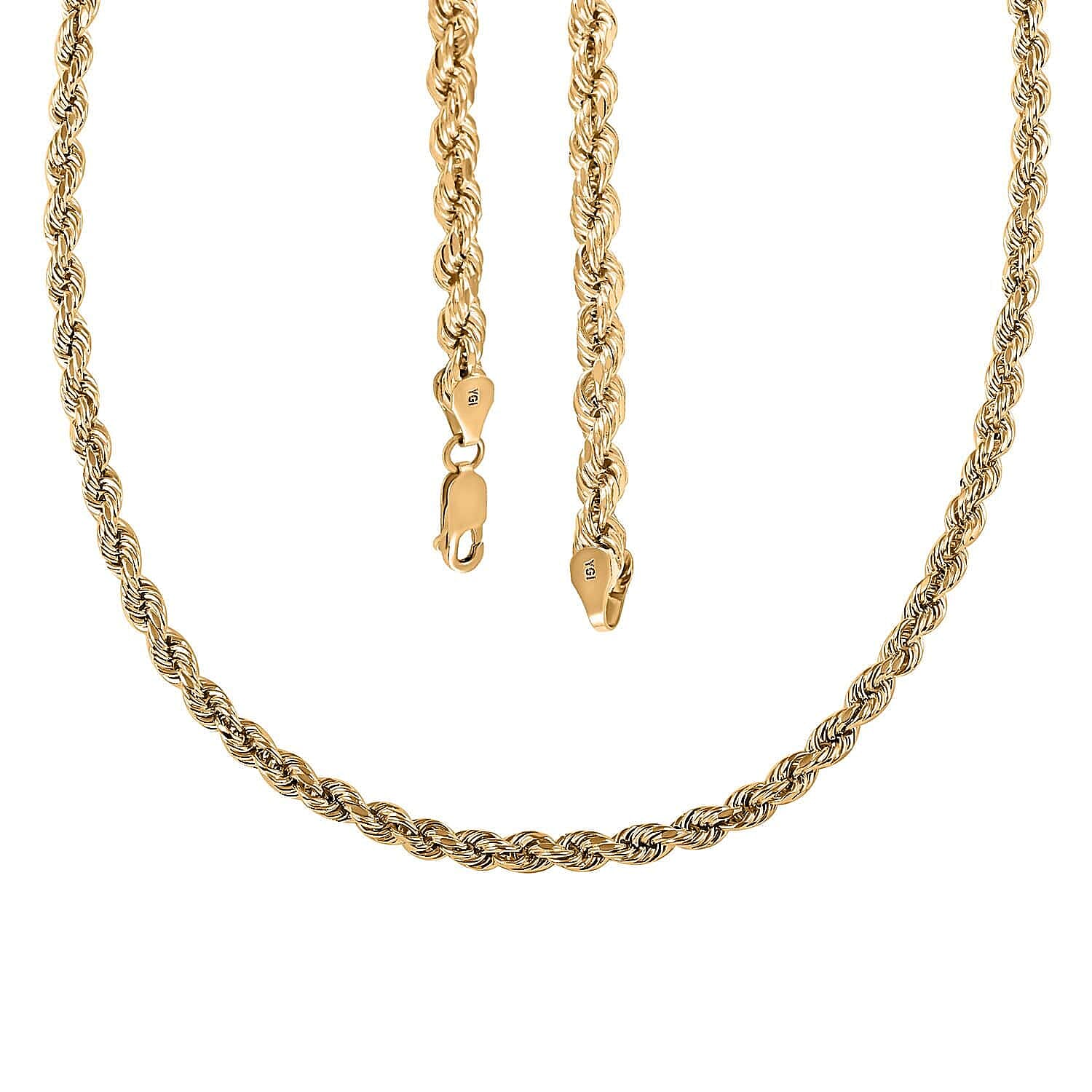 14K Yellow Gold Rope Chain Necklace, 14K Yellow Gold Necklace, Rope Chain, 24 Inches Chain Necklace, Gold Jewelry 13.10 Grams