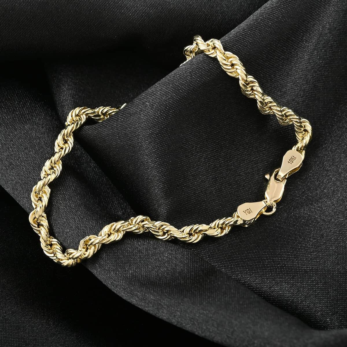 Mother’s Day Gift 10K Yellow Gold 4mm Rope Chain Bracelet (8.00 In) 2.8 Grams image number 1