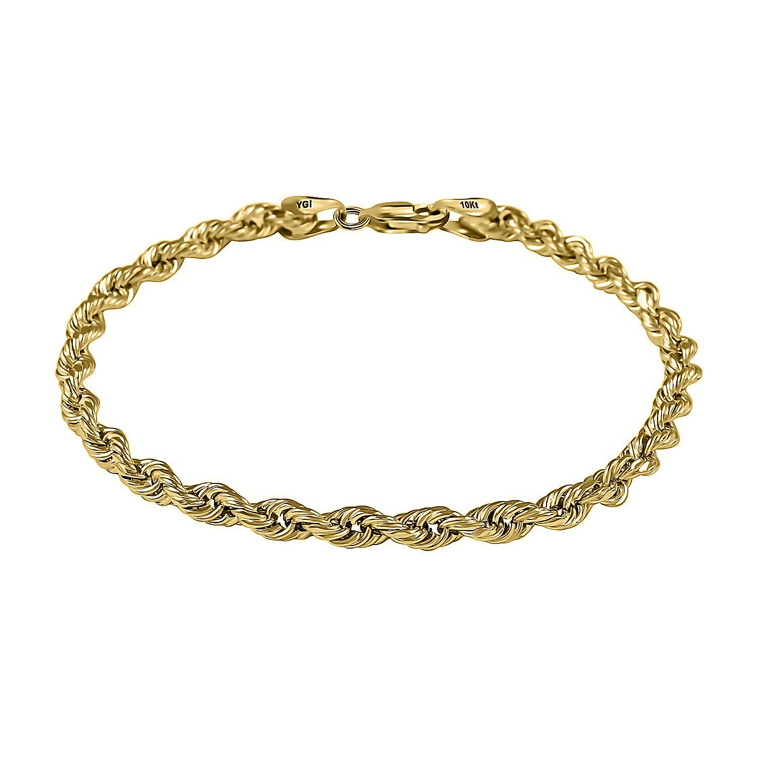 10K Yellow Gold 4.5mm Quint Rope Bracelet (8.50 In) (3.15 g)