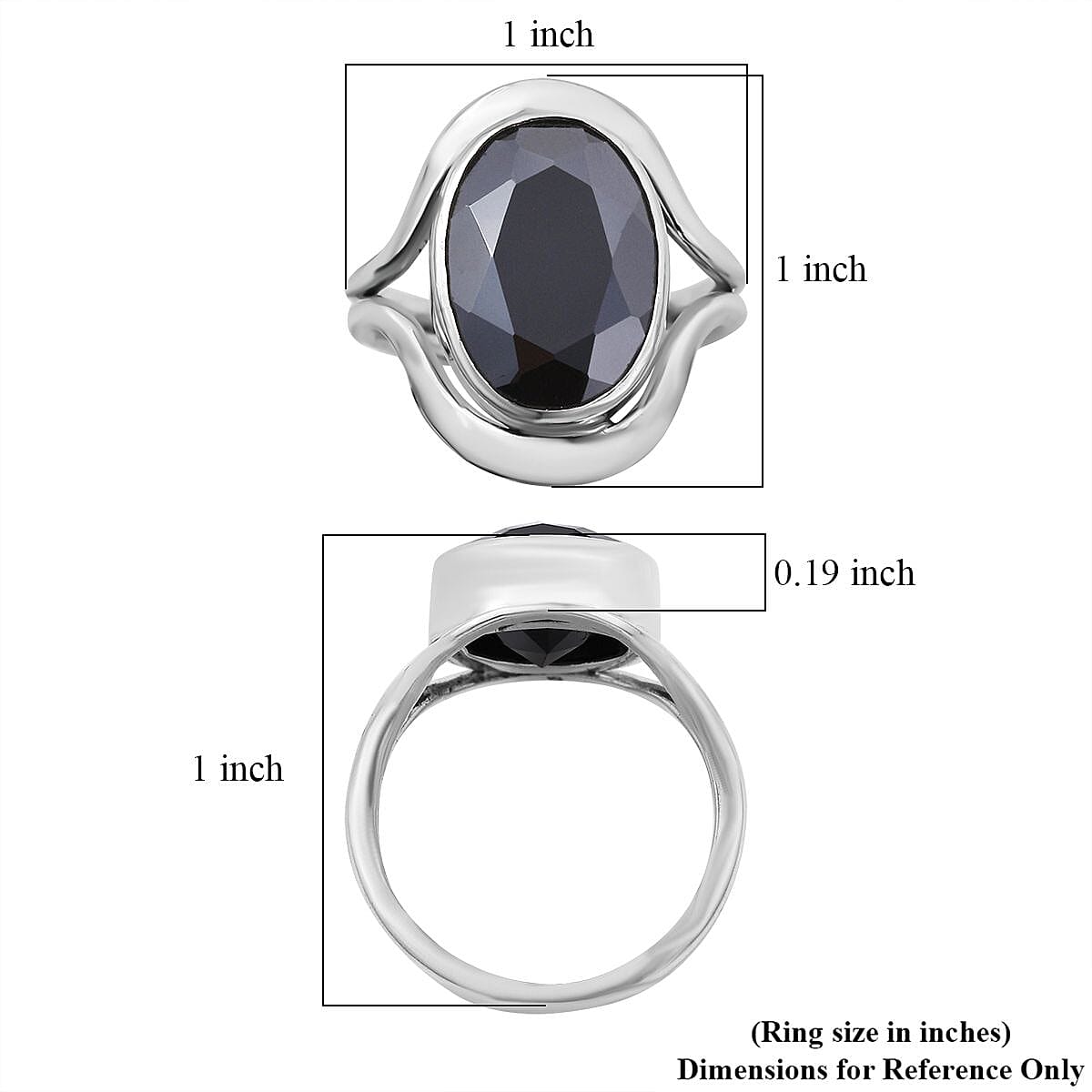 Bali Legacy Thai Black Spinel Ring in Sterling Silver (Size 10.0) 14.75 ctw
