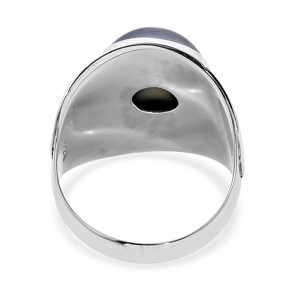 Bali Legacy Blue Mabe Pearl Ring in Sterling Silver (Size 7.0)