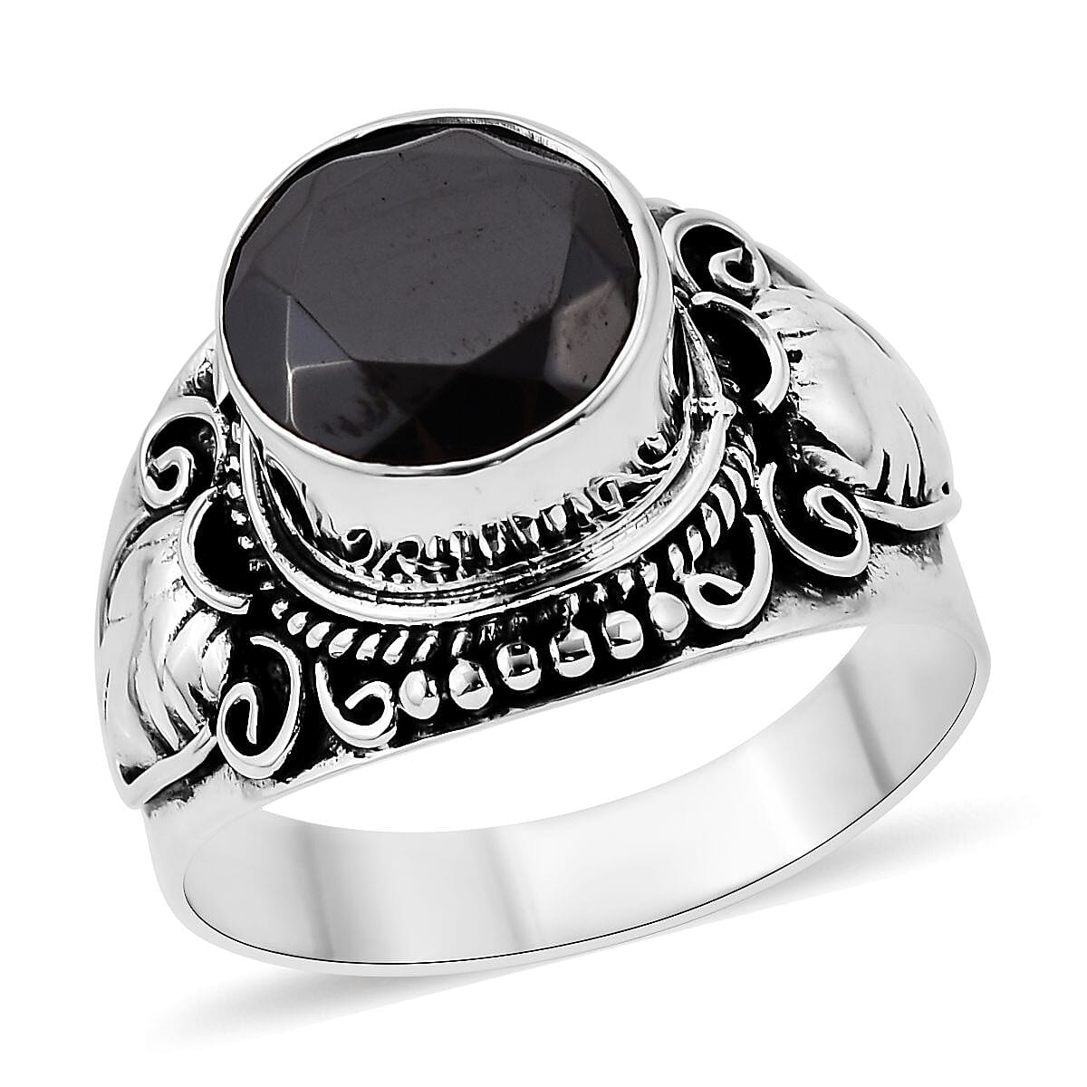 Bali Legacy Shungite Solitaire Ring in Sterling Silver (Size 10.0) 1.75 ctw