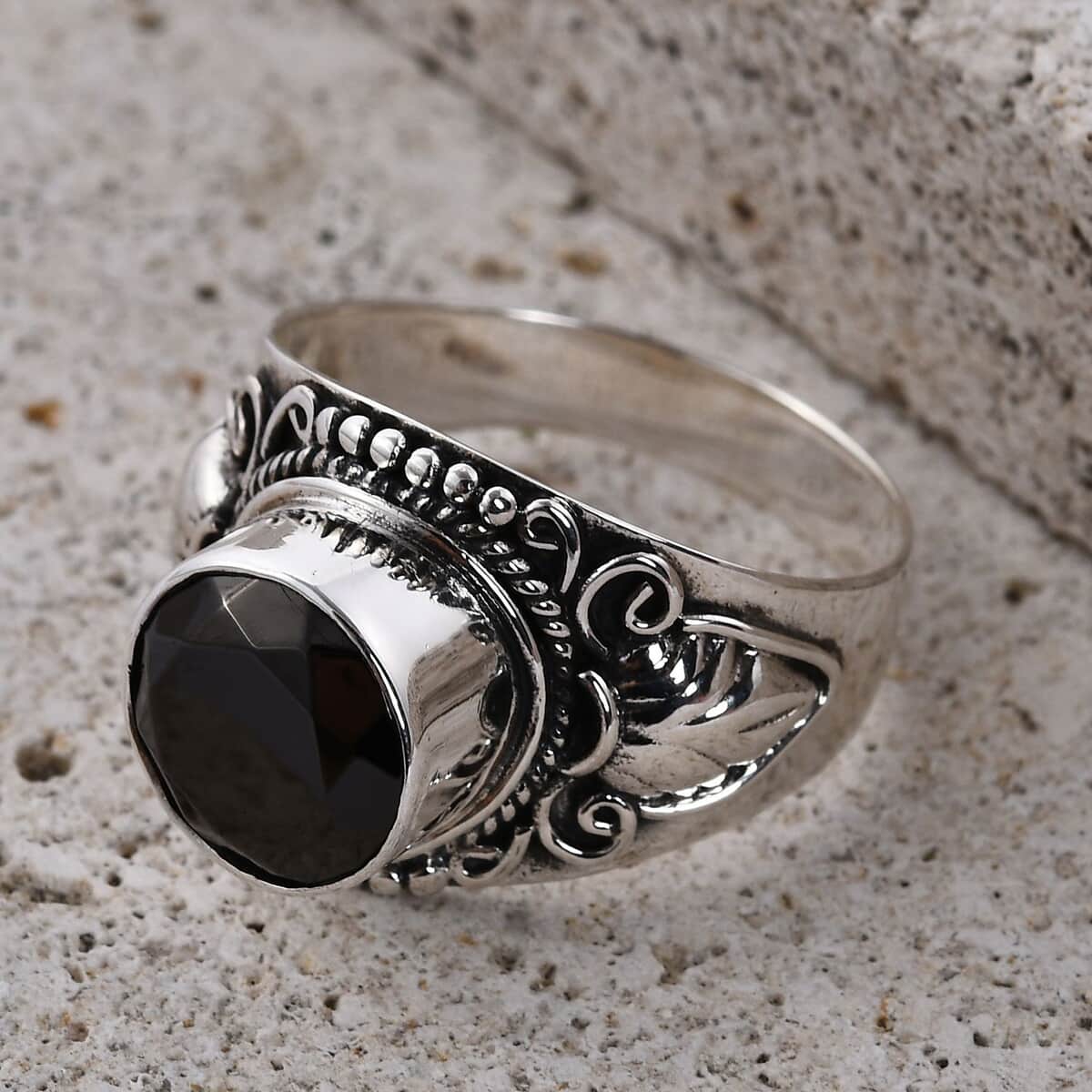 Bali Legacy Shungite Solitaire Ring in Sterling Silver (Size 10.0) 1.75 ctw image number 1