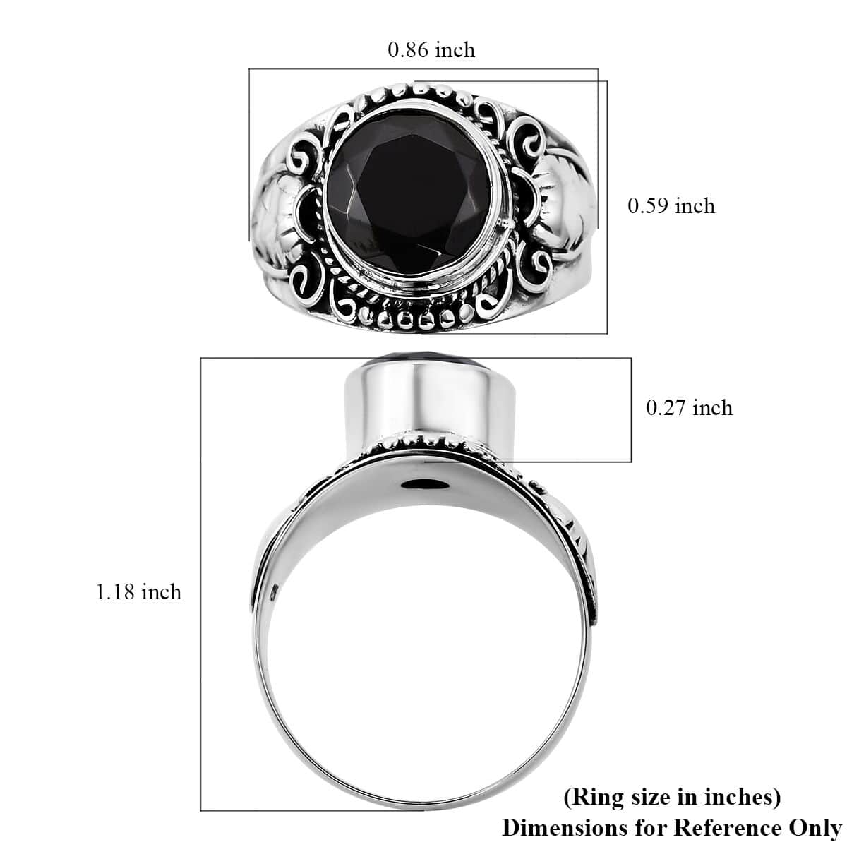 Bali Legacy Shungite Solitaire Ring in Sterling Silver (Size 10.0) 1.75 ctw image number 5