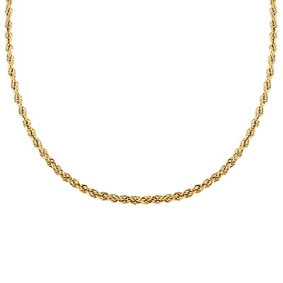 14K Yellow Gold 4mm Rope Necklace 26 Inches 9.60 Grams