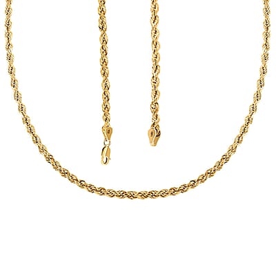 14K Yellow Gold 4mm Rope Necklace 26 Inches 9.60 Grams
