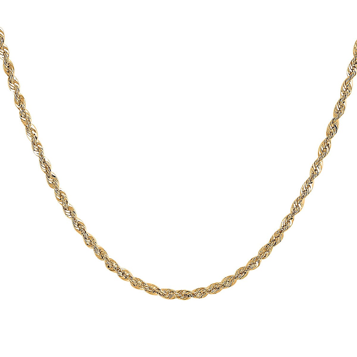 14K Yellow Gold 1.9mm Rope Necklace 24 Inches 2.45 Grams image number 3