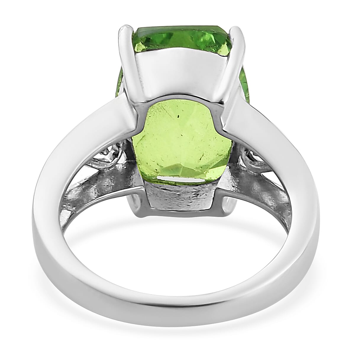 Chartreuse Quartz Solitaire Ring in Stainless Steel (Size 10.0) 7.25 ctw | Tarnish-Free, Waterproof, Sweat Proof Jewelry