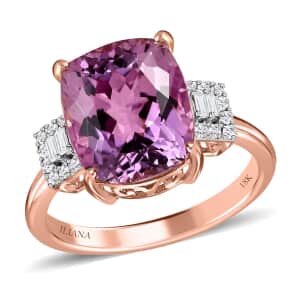 Iliana 18K Rose Gold AAAA Patroke Kunzite and Diamond G-H SI Ring (Size 7.0) 5.65 ctw