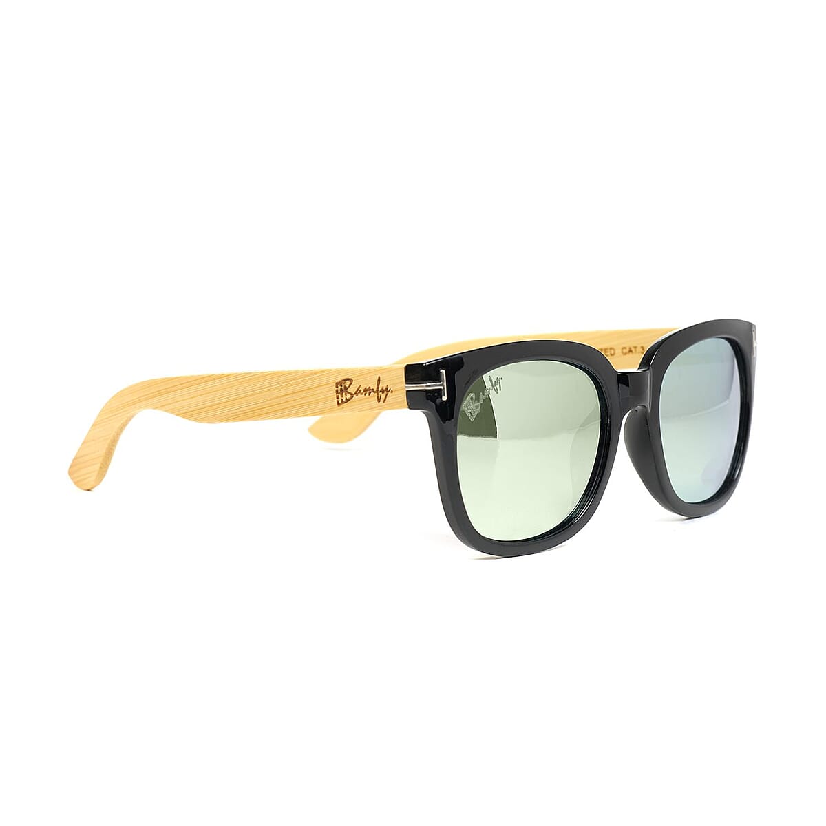 Bamfy Linda Vista UV400 Sunglasses with Bamboo Legs and Case -Golden Tan image number 1