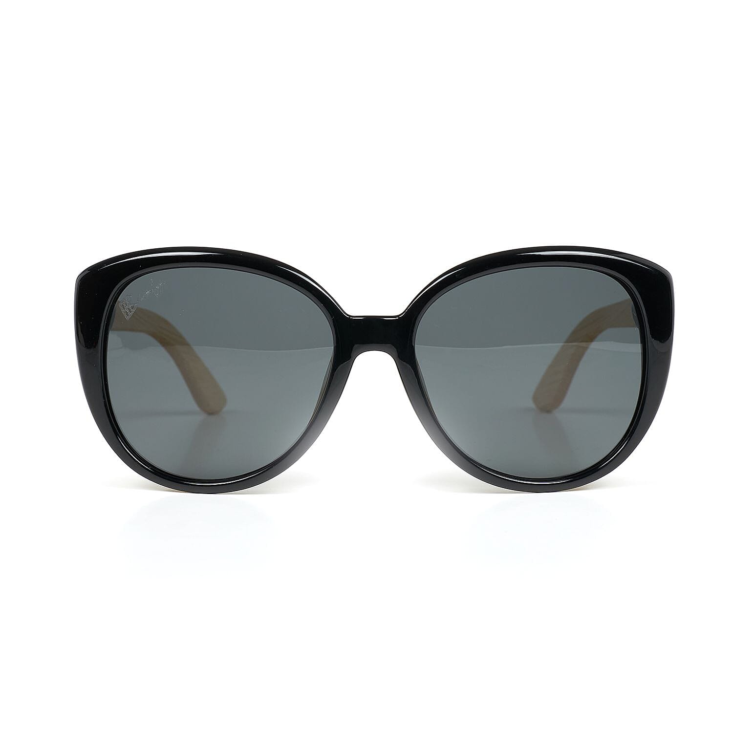Bamfy Malibu UV400 Sunglasses with Bamboo Legs and Case -Black