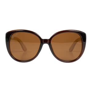 Bamfy Malibu UV400 Sunglasses with Bamboo Legs and Case -Brown