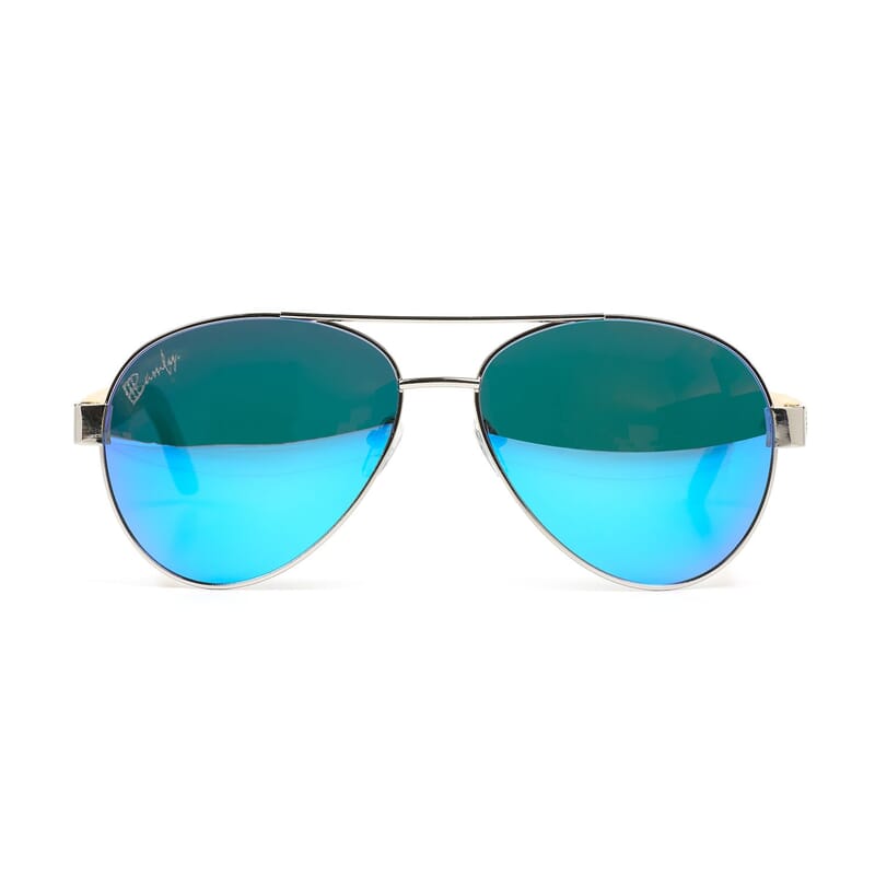Bamfy Laguna Beach UV400 Sunglasses with Bamboo Legs and Case -Oceans Blue