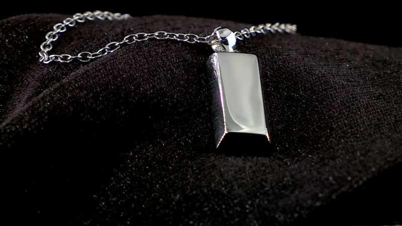 950 Platinum Electroform Bar Ingot Pendant 3.75 Grams