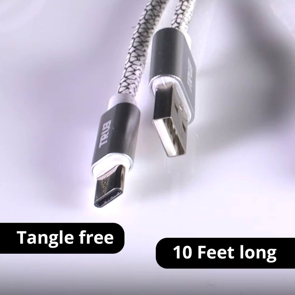 Closeout 10ft USB-A to Micro Glow in the Dark Charging Cable image number 1