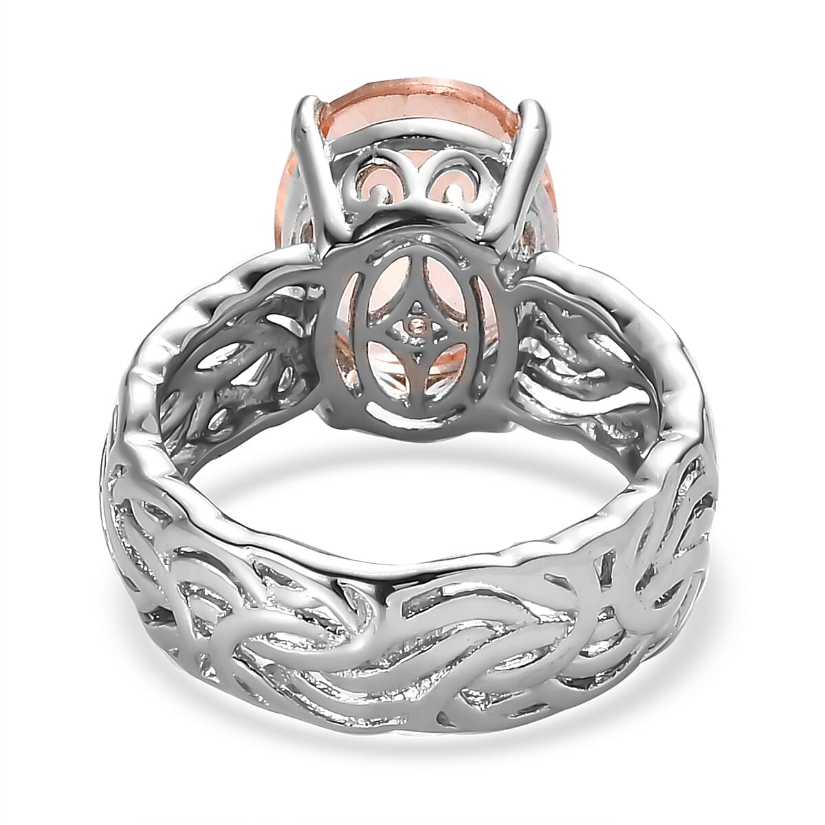 Morganique Quartz (Triplet) Solitaire Ring in Platinum Over Sterling Silver (Size 10.0) 5.15 ctw