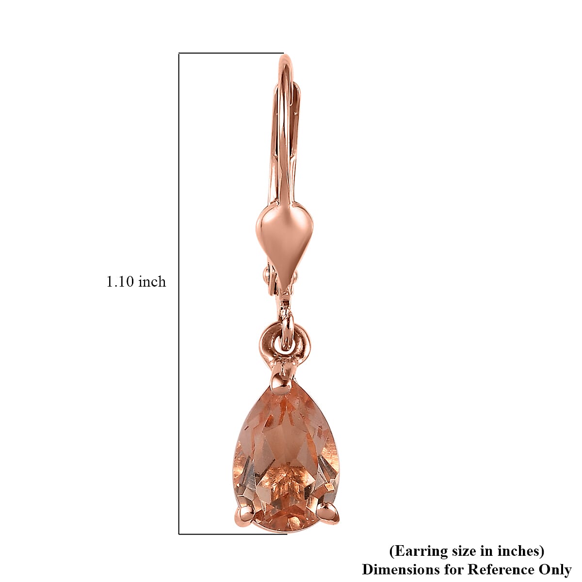 Morganique Quartz (Triplet) Lever Back Earrings in Vermeil Rose Gold Over Sterling Silver 3.10 ctw