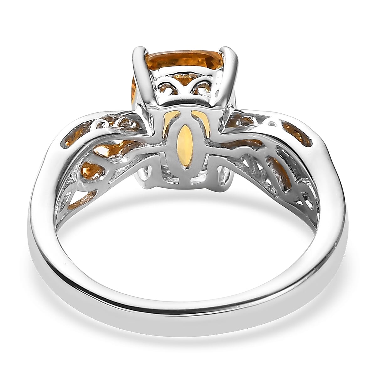 Premium Brazilian Heliodor Solitaire Ring in Vermeil Yellow Gold and Platinum Over Sterling Silver (Size 8.0) 1.90 ctw image number 4