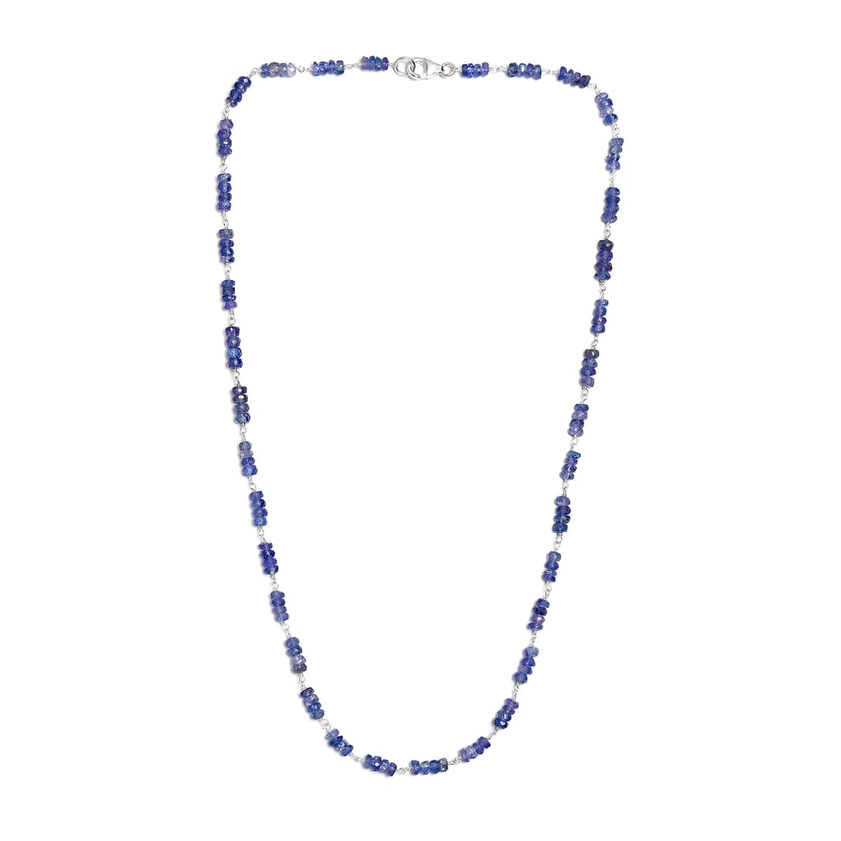 Tanzanite Beaded Necklace 20 Inches in Sterling Silver 46.40 ctw image number 0