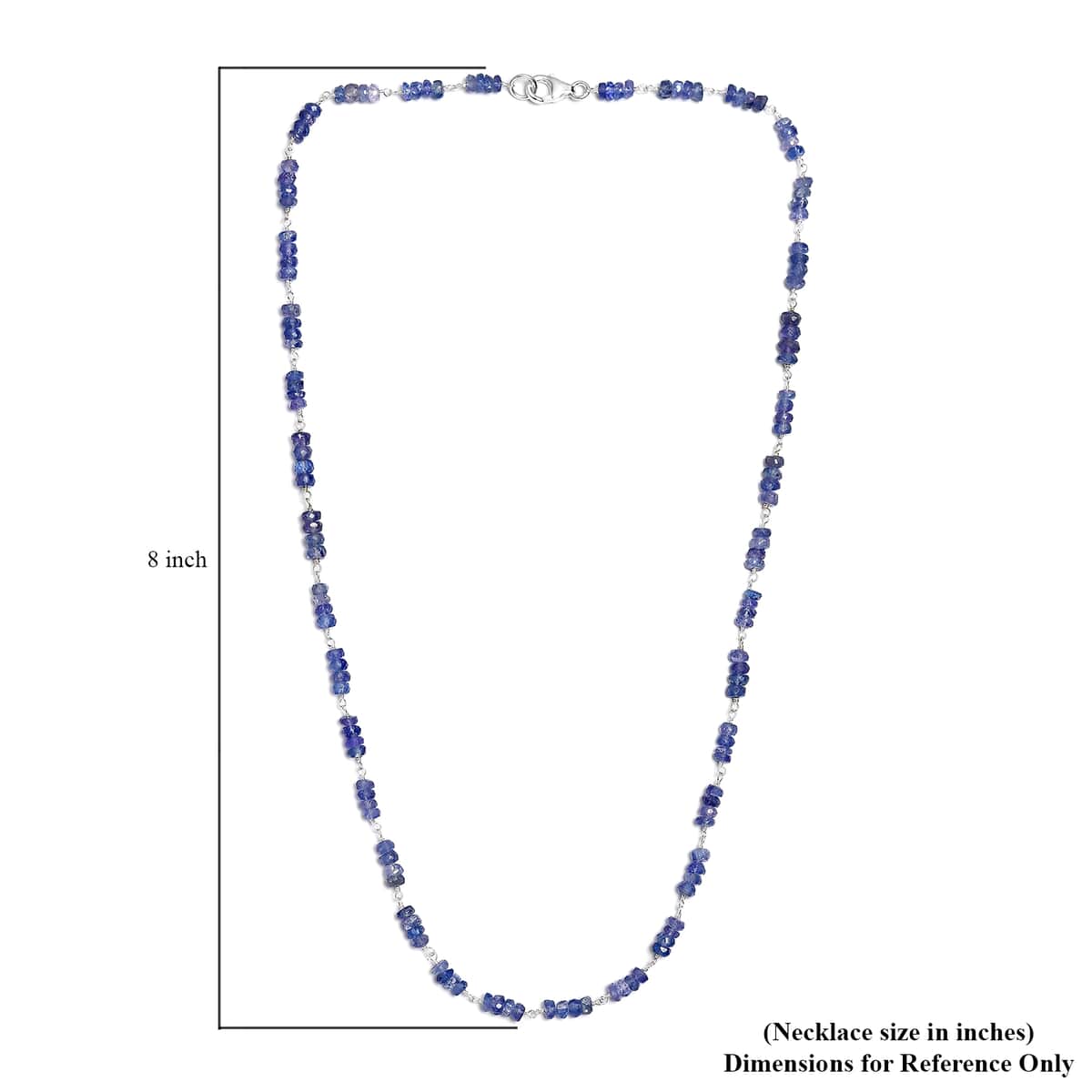 Tanzanite Beaded Necklace 20 Inches in Sterling Silver 46.40 ctw image number 5