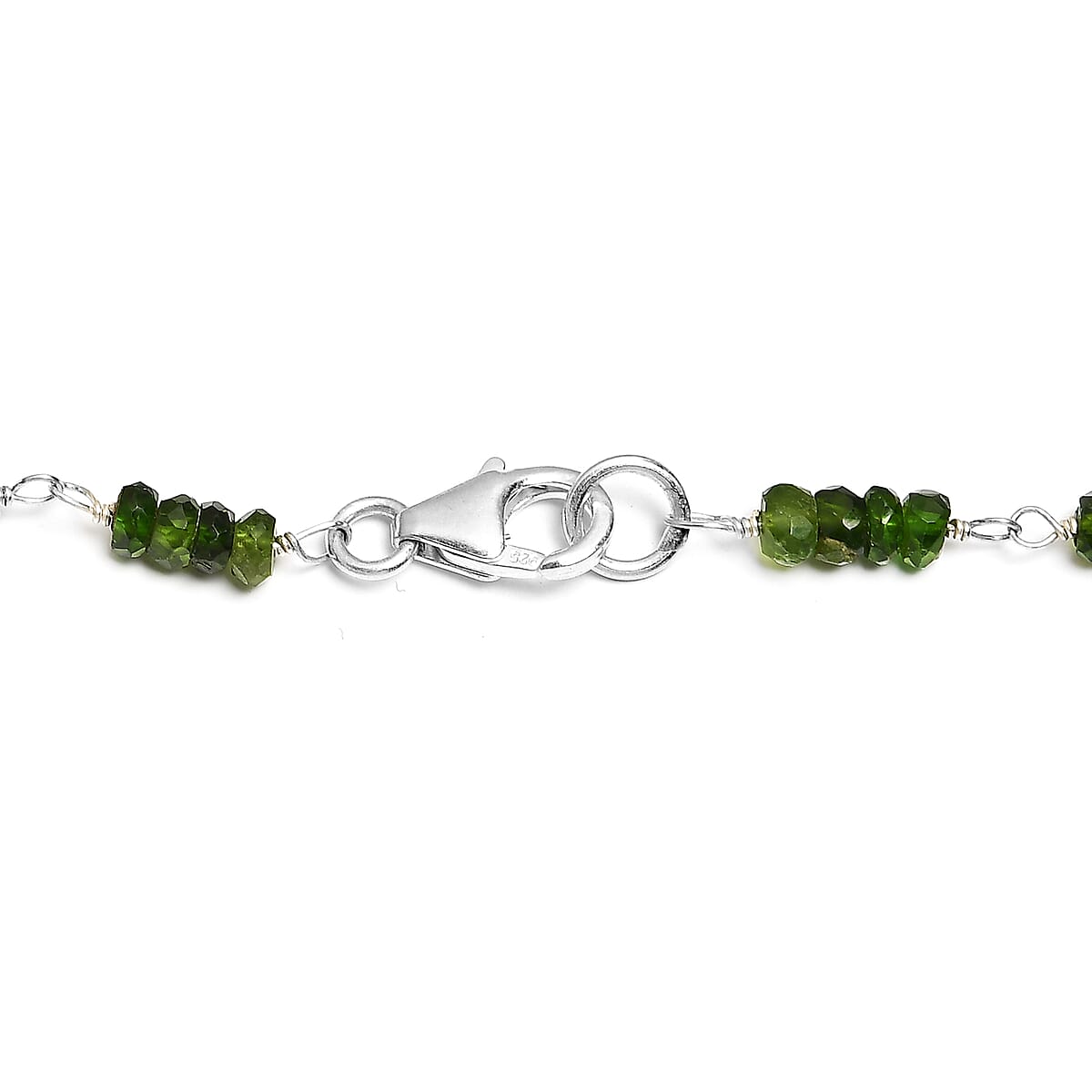 Chrome Diopside Beaded Necklace 20 Inches in Sterling Silver 45.50 ctw image number 4