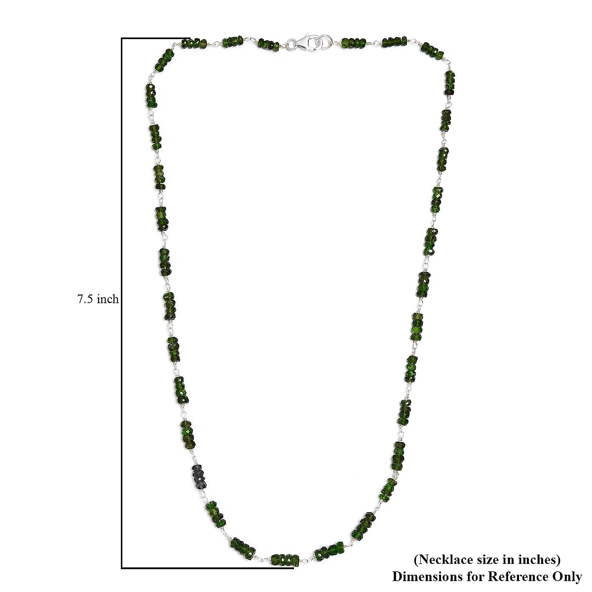 Chrome Diopside Beaded Necklace 20 Inches in Sterling Silver 45.50 ctw image number 5