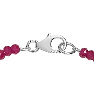Niassa Ruby (FF) Beaded Bracelet in Sterling Silver (7.25 In) 15.10 ctw
