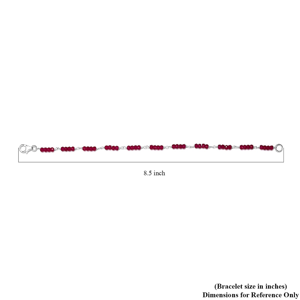 Niassa Ruby (FF) Beaded Bracelet in Sterling Silver (7.25 In) 15.10 ctw image number 4