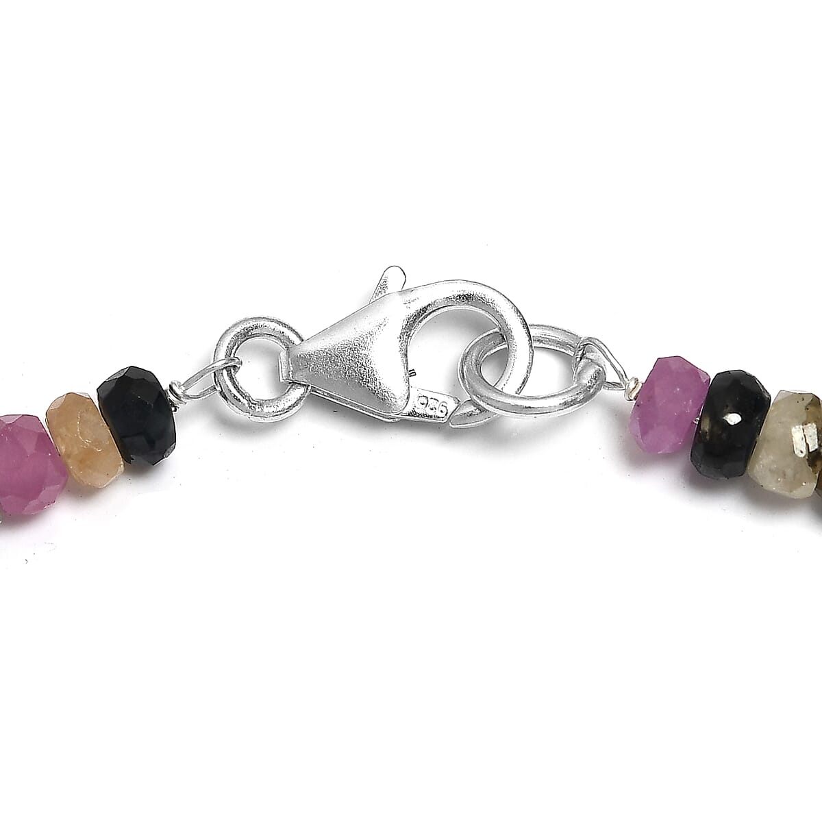 Multi Sapphire Beaded Bracelet in Sterling Silver (7.25 In) 22.70 ctw image number 3