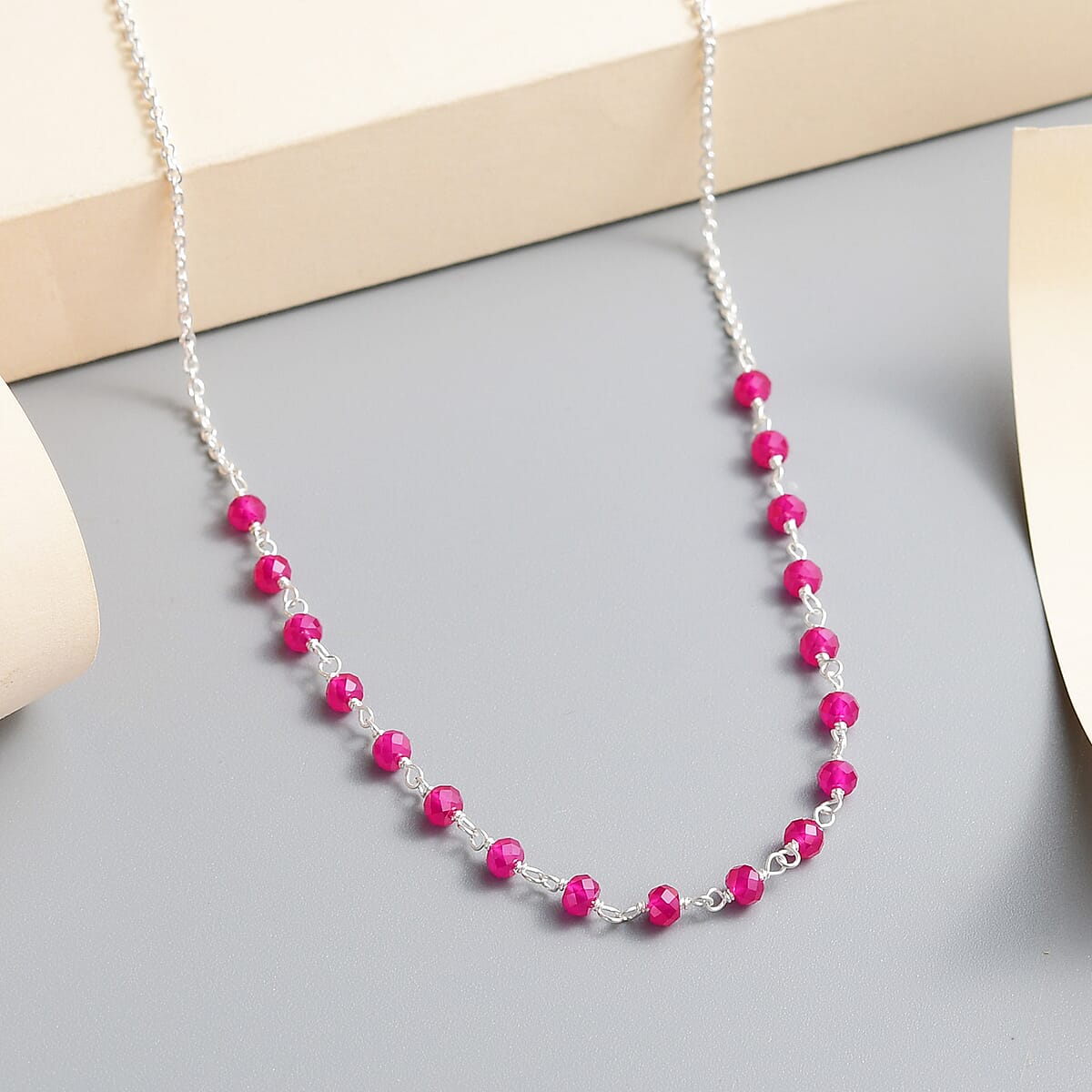 Niassa Ruby (FF) Necklace 18 Inches in Sterling Silver 2.40 ctw image number 1