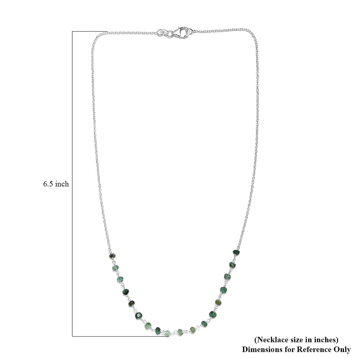 Socoto Emerald Beaded Necklace 18 Inches in Sterling Silver 5.10 ctw image number 5