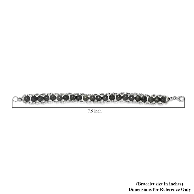 Malagasy Labradorite Bracelet in Sterling Silver (7.25 In) 62.00 ctw