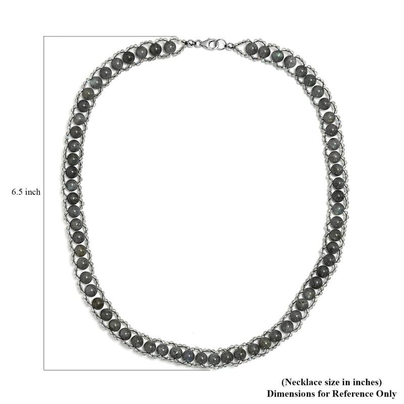 Malagasy Labradorite Necklace 20 Inches in Sterling Silver 163.20 ctw