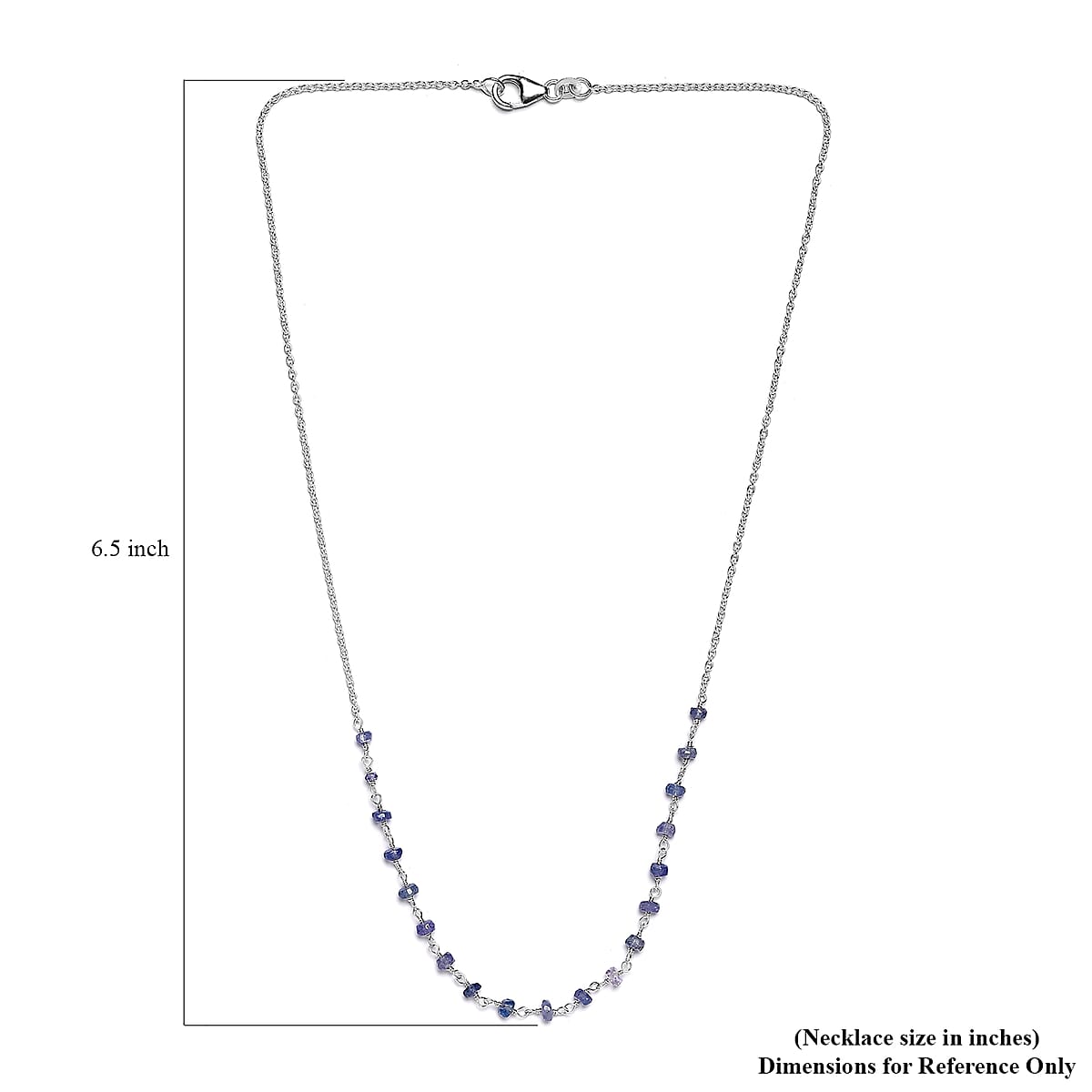 Tanzanite Beaded Necklace 18 Inches in Sterling Silver 5.10 ctw image number 5