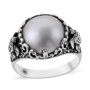 Bali Legacy White Mabe Pearl Ring in Sterling Silver