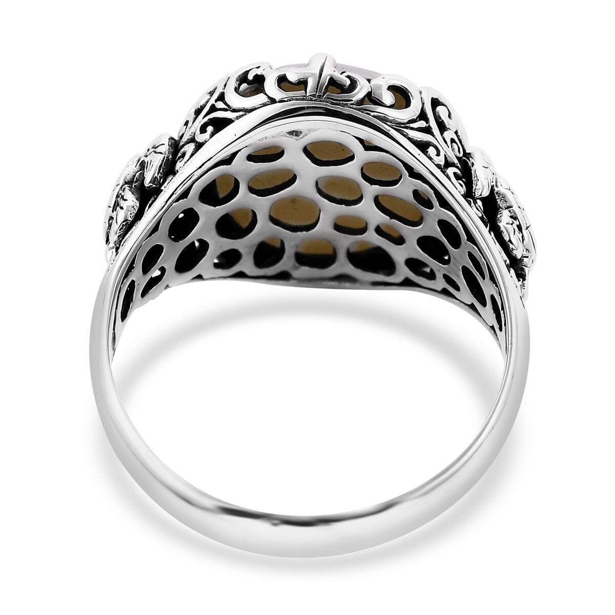 Bali Legacy White Mabe Pearl Ring in Sterling Silver image number 4