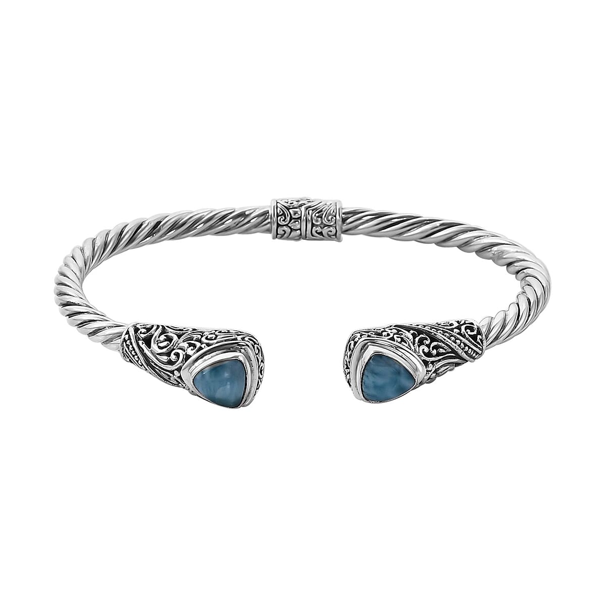 Bali Legacy Larimar Cuff Bracelet in Sterling Silver (7.25 in) 4.25 ctw image number 3