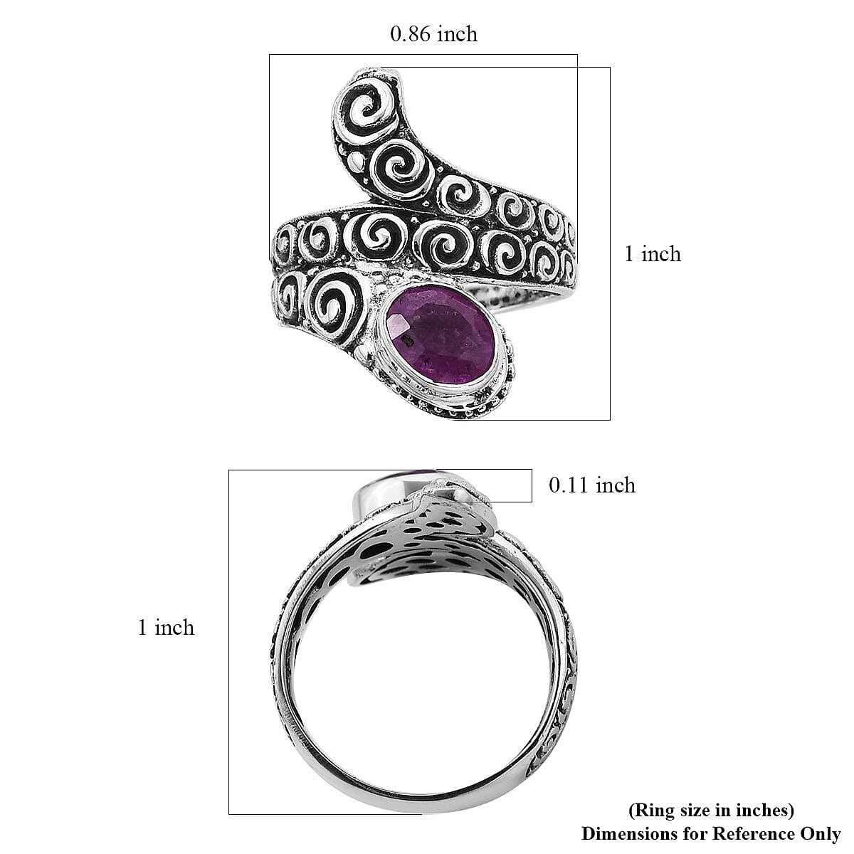 Bali Legacy Ilakaka Hot Pink Sapphire Ring in Sterling Silver 1.90 ctw image number 5