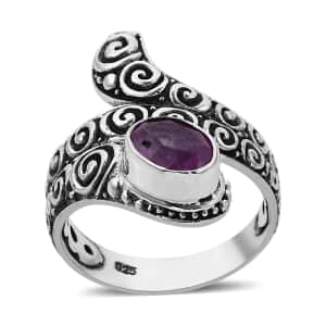 Bali Legacy Ilakaka Hot Pink Sapphire (FF) Floral Spiral Snake Ring in Sterling Silver (Size 7.0) 1.90 ctw