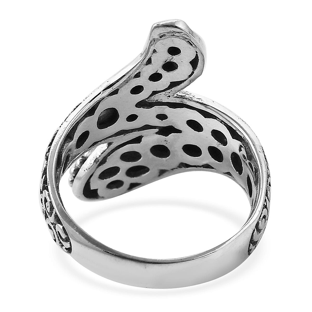 Bali Legacy Ilakaka Hot Pink Sapphire (FF) Floral Spiral Snake Ring in Sterling Silver (Size 7.0) 1.90 ctw image number 4