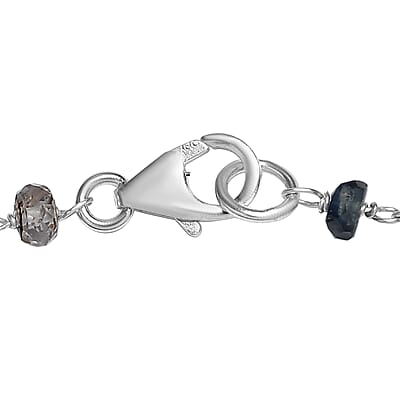 Multi Sapphire Beaded Bracelet in Sterling Silver (7.25 In) 6.00 ctw