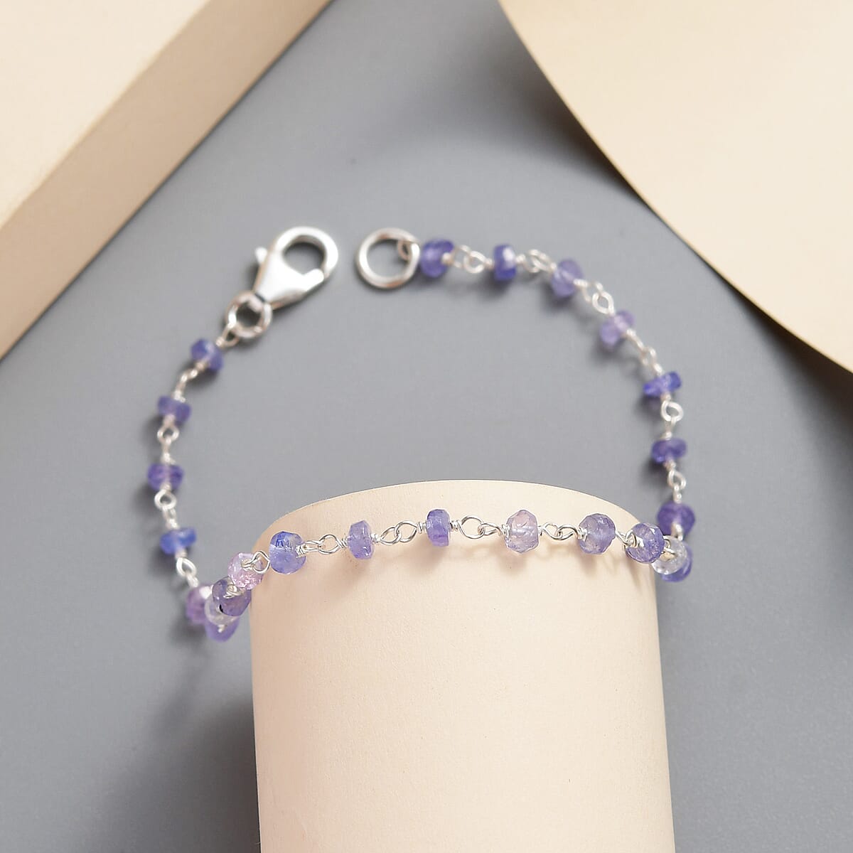 Tanzanite Beaded Bracelet in Sterling Silver (7.25 In) 6.00 ctw image number 1